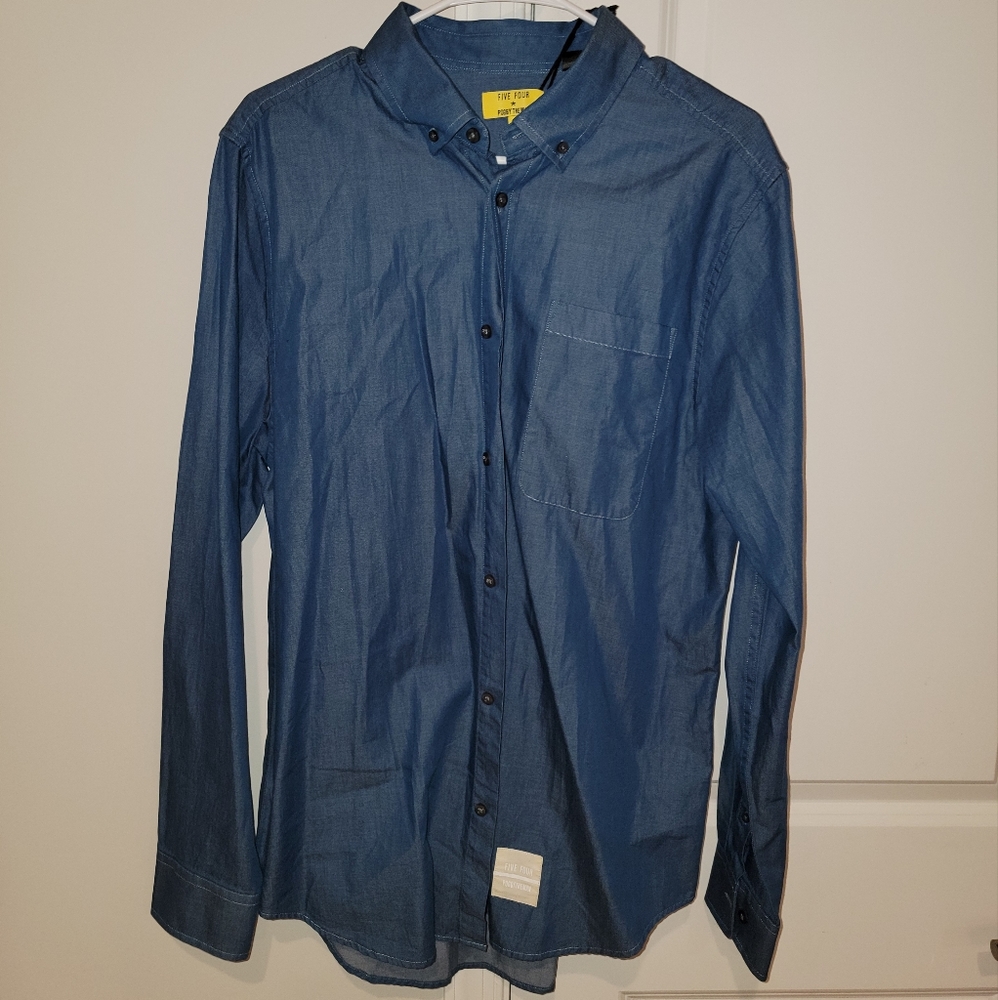 Large Denim Longsleeve button down  collar shirt